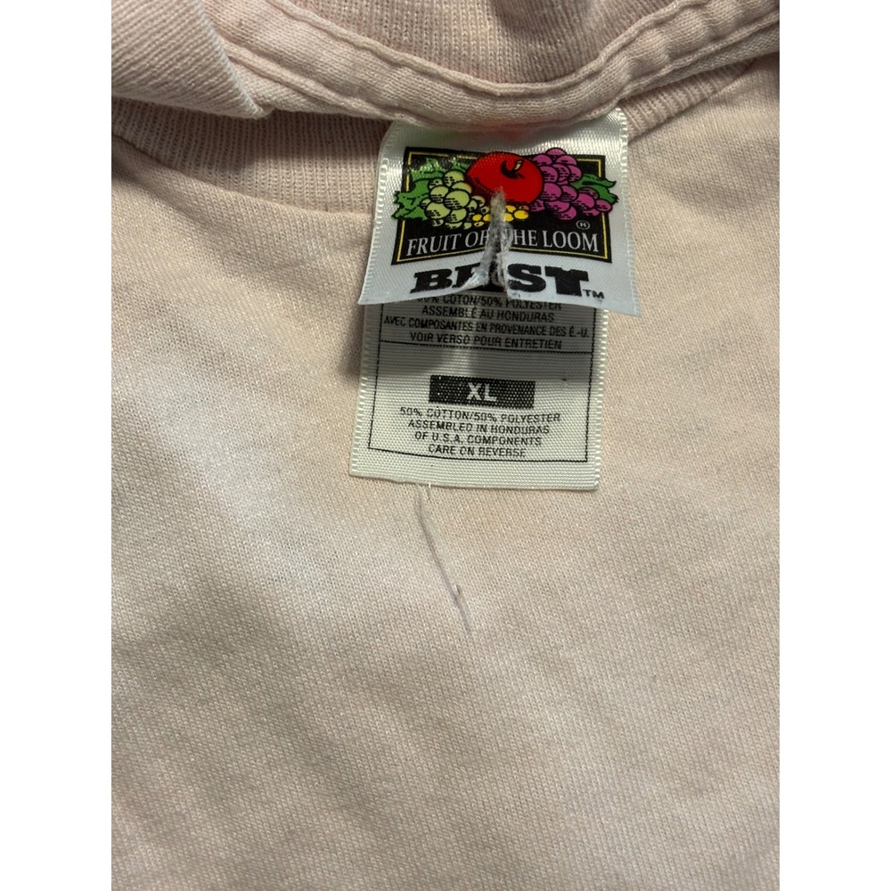 Vintage 1998 I Tamed Europe Map T-Shirt XL Pink Fruit of the Loom  90s Travel - Picture 6 of 7